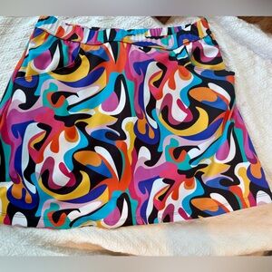 Smash Gal Skirt Skort Tennis Pickleball ABSTRACT SWIRL MULTICOLOR WOW! Size S